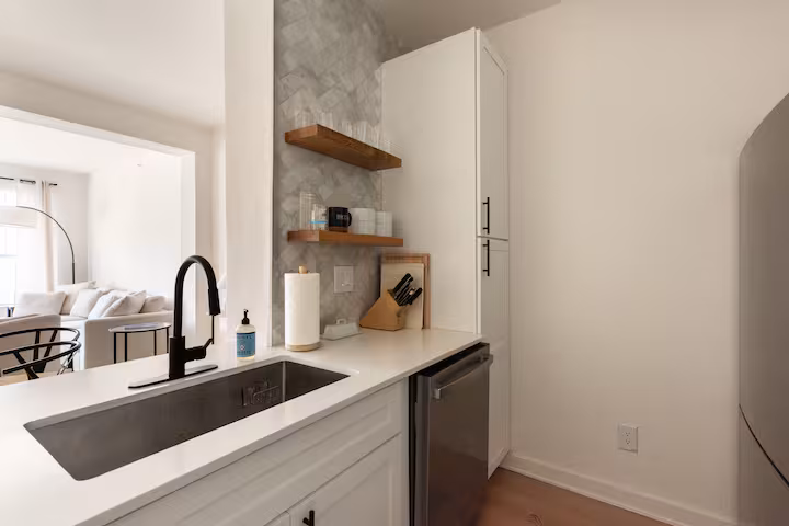 Full bathroom with vanity and tub/shower combo